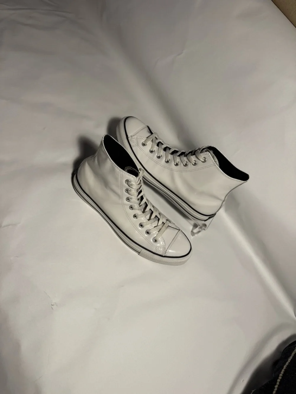 Converse Chuck Taylor Patent Leather White High Top Mens 9.5 Womens 11.5 - Picture 3 of 16